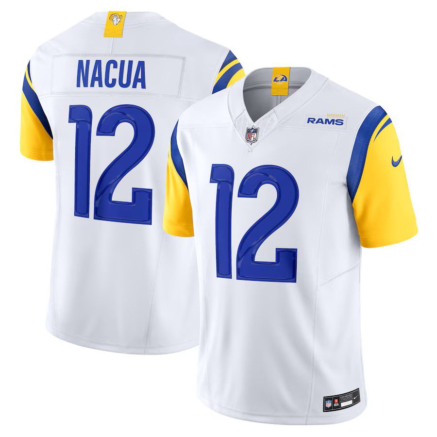 Men Los Angeles Rams #12 Puka Nacua White Nike 2025 Vapor F.U.S.E. Limited Player NFL Jersey